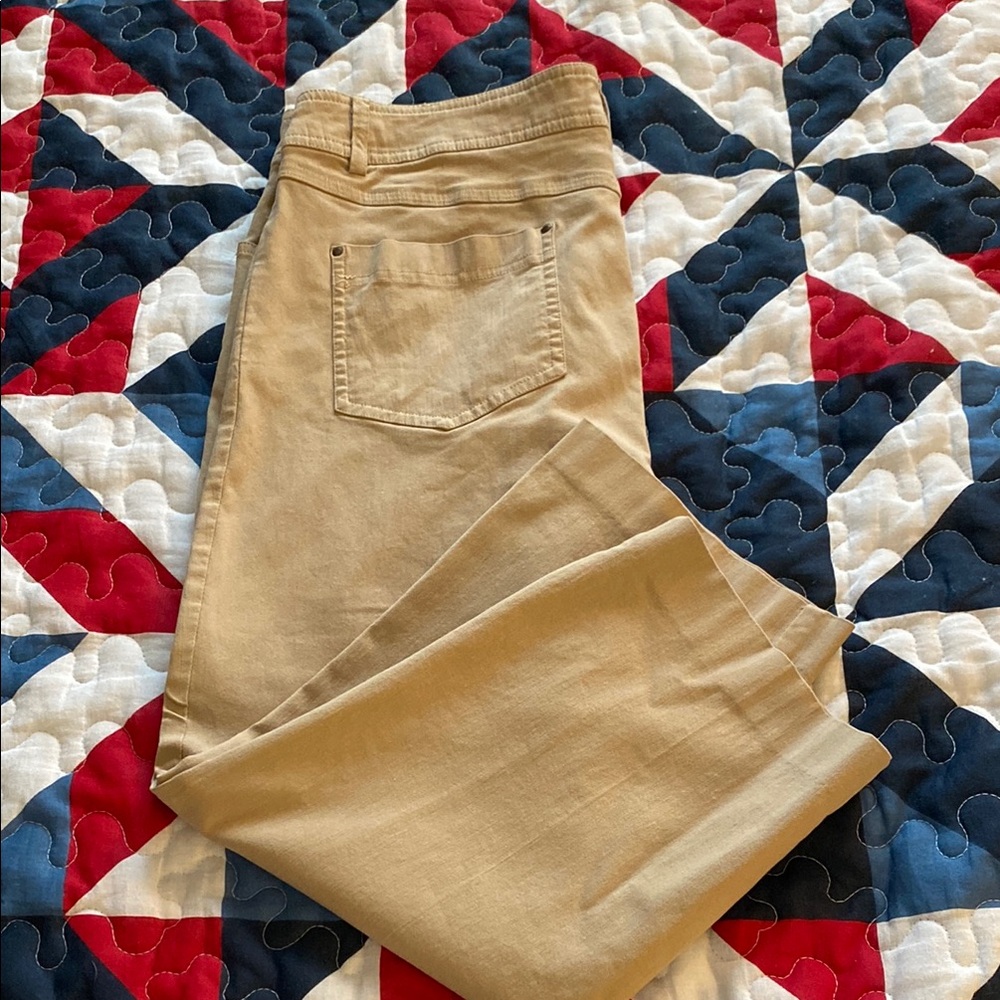 Khaki Casual Pedal Pushers